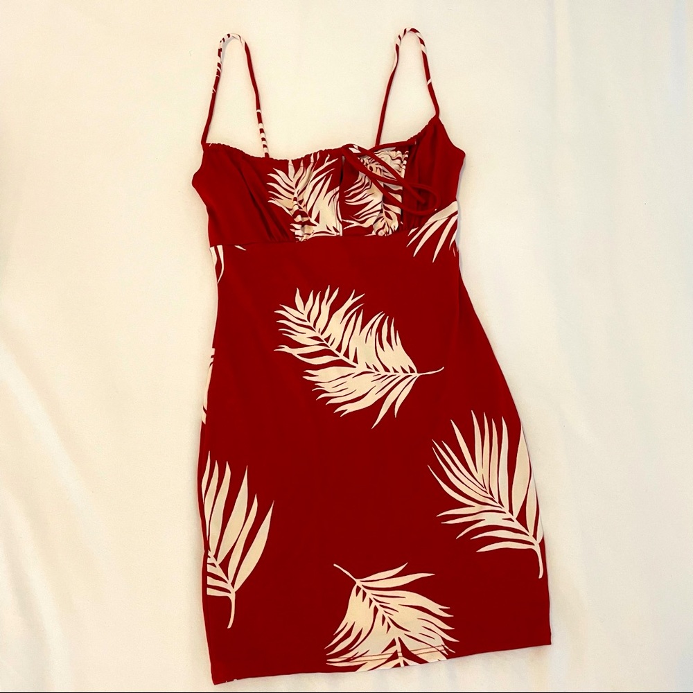 Rust Red Palm Print Sundress